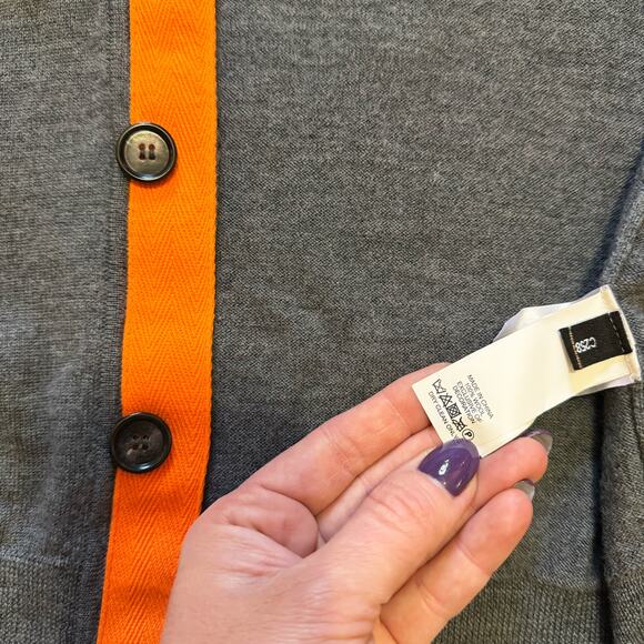 Jack Spade Gray Orange Cardigan Mens Size Large - Picture 4 of 5